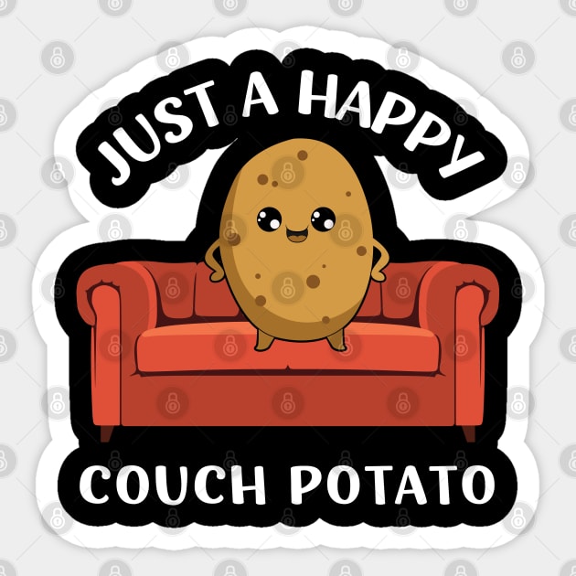 Just a happy Couch Potato Cute Funny Potato Lover Homebody I Love Potatoes funny Sticker by BoogieCreates